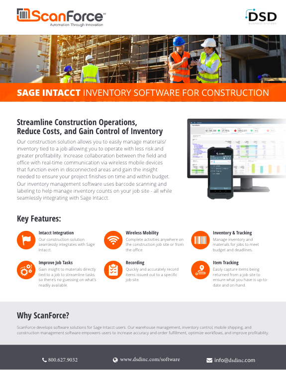 Scanforce Sage Intacct Warehouse Management Dsd Business Systems