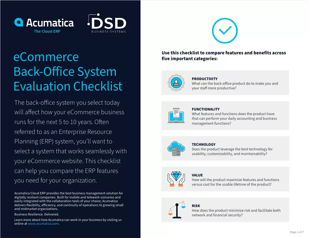 eCommerce Back-Office Evaluation Checklist - DSD Business Systems