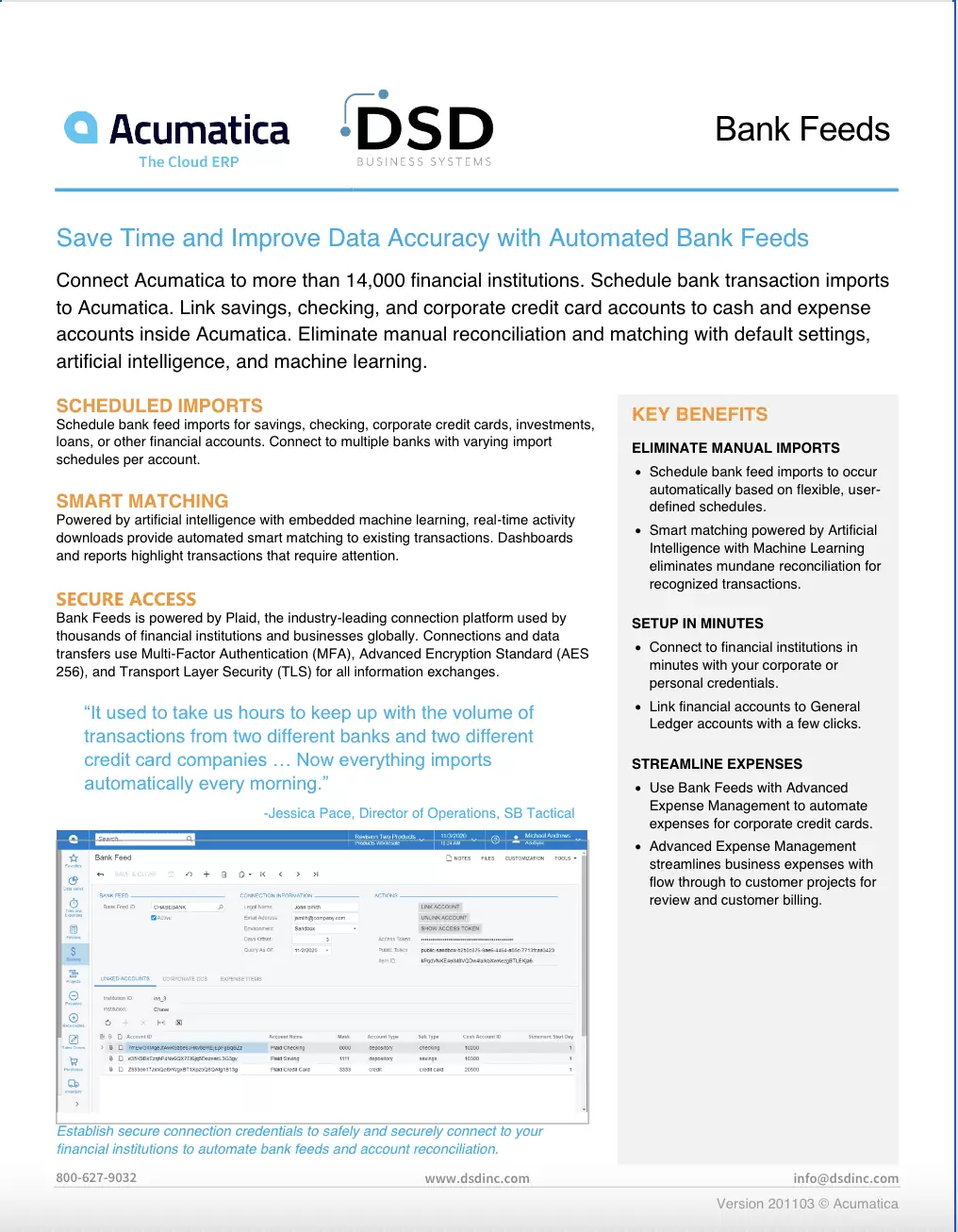 Acumatica Cloud ERP Bank Feeds Module - DSD Business Systems