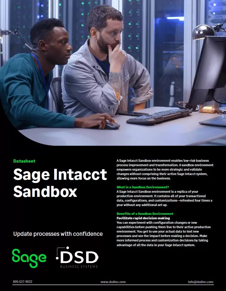 Sage Intacct Sandbox Product Brochure
