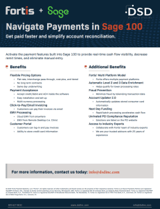 Fortis Pay for Sage 100