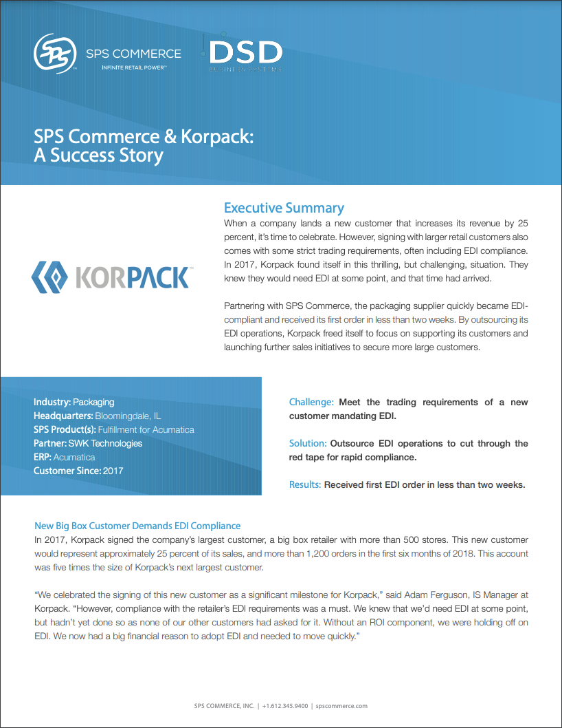 SPS Commerce and Korpack: A Success Story