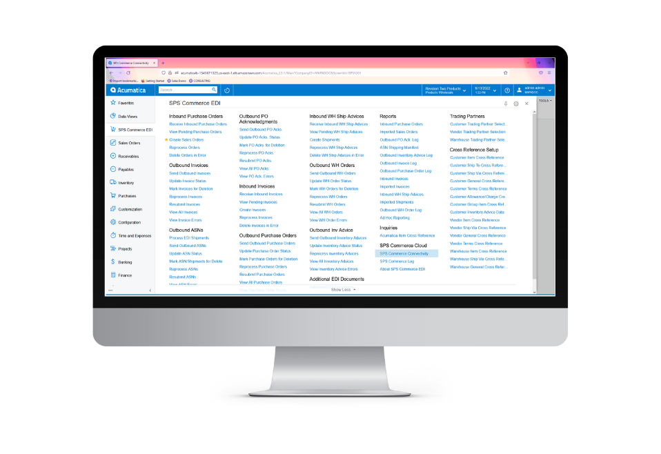 SPS Commerce EDI Menu for Acumatica +