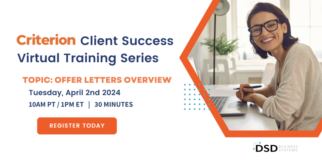 Criterion: Client Success Training Webinars Q1 Series - Offer Letters Overview