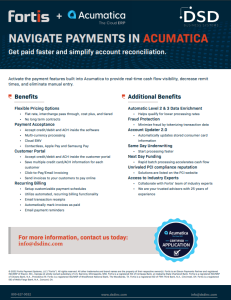 Fortis Navigate Payments in Acumatica