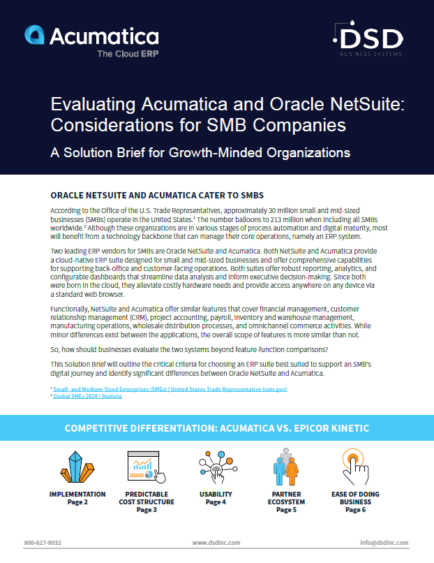Evaluating Acumatica and Oracle NetSuite Guide