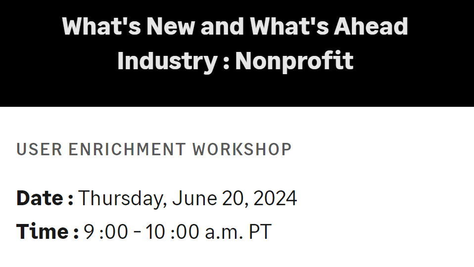 What's New and What's Ahead Industry: Nonprofit