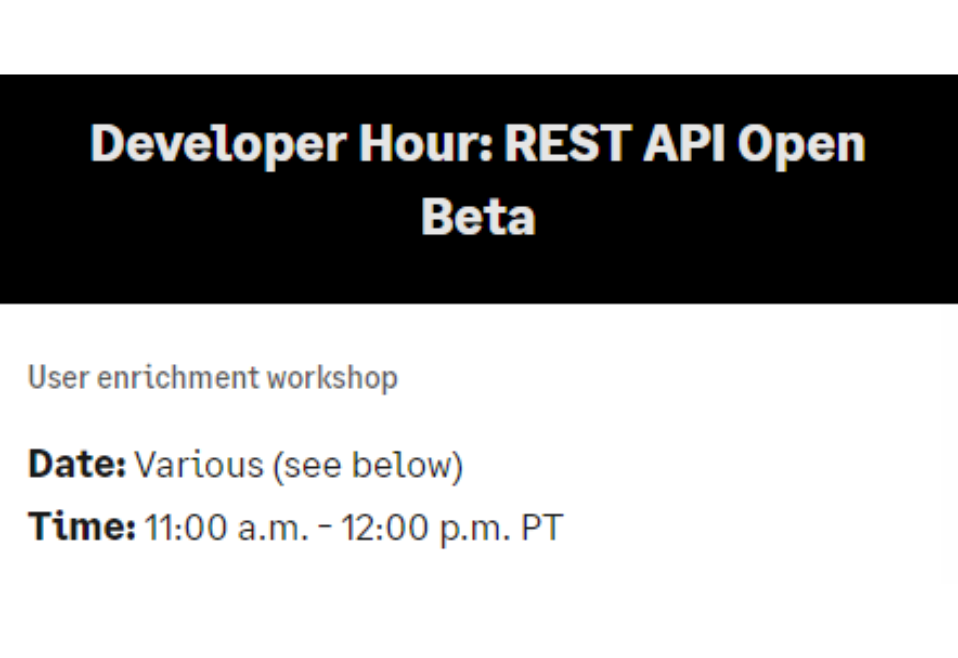 Developer Hour: REST API Open Beta