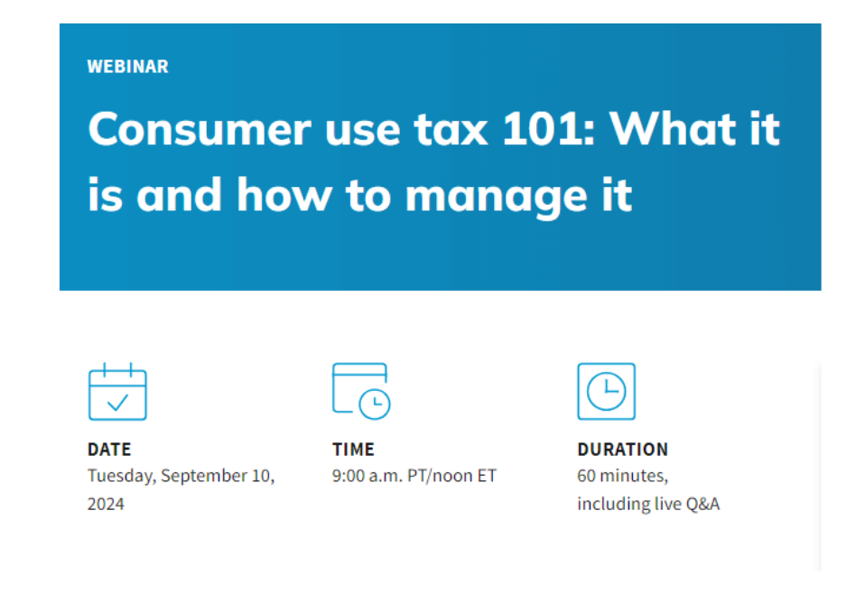 Consumer use tax 101: What it is and how to manage it