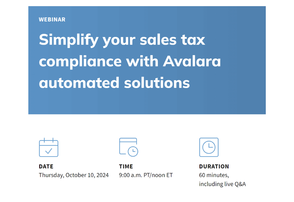 Simplify your sales tax compliance with Avalara automated solutions