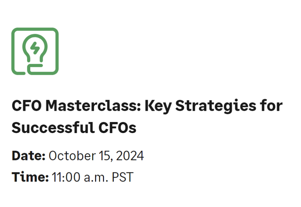 CFO Masterclass: Key Strategies for Successful CFOs