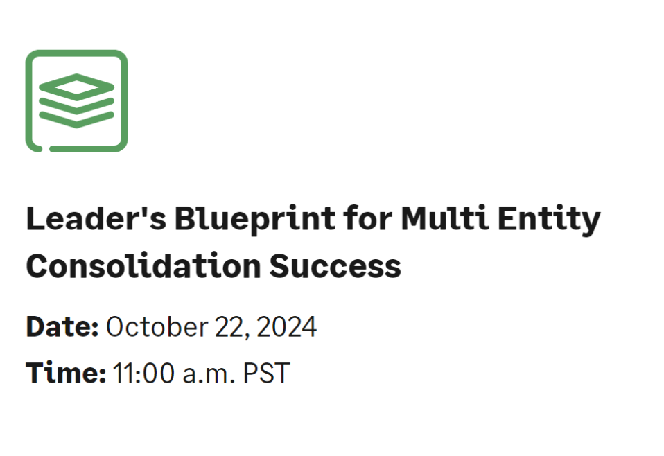 Leader's Blueprint for Multi Entity Consolidation Success