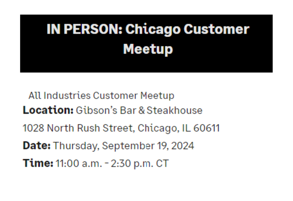 IN PERSON: Chicago Customer Meetup