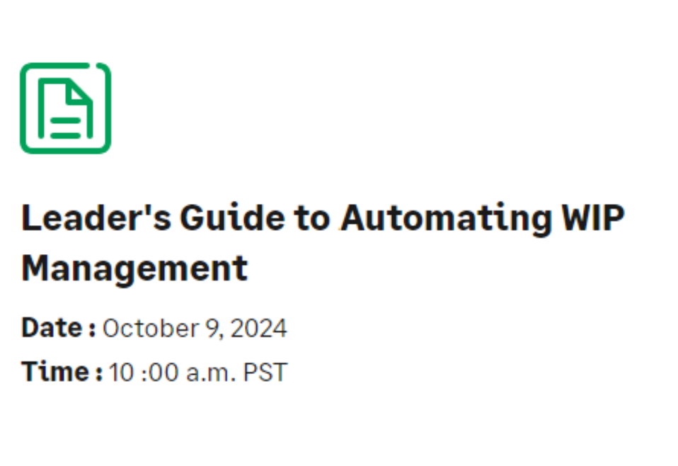 Leader's Guide to Automating WIP Management