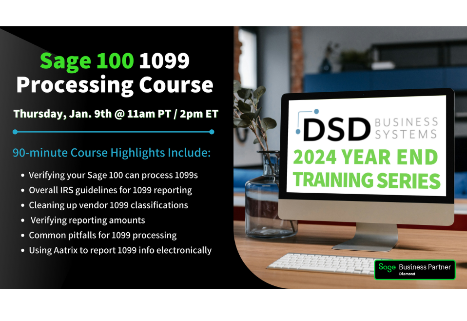 Sage 100 1099 Processing Course (Repeat)