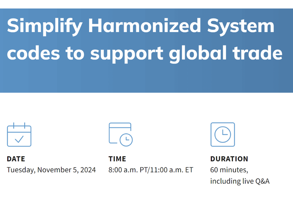 Simplify Harmonized System codes to support global trade