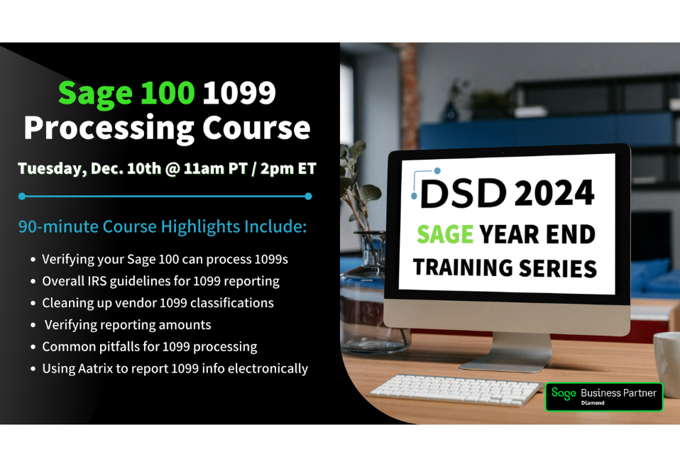 Sage 100 1099 Processing Course