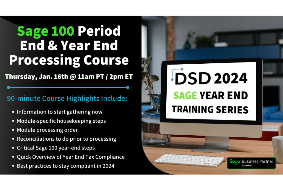 Sage 100 1099 Period End & Year End Processing Course