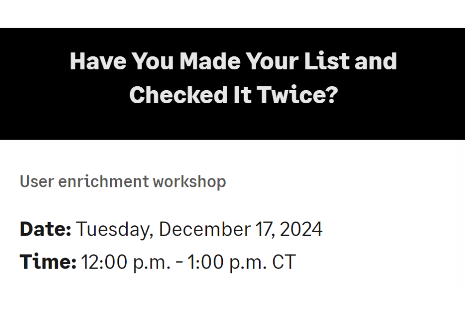 Have You Made Your List and Checked it Twice?