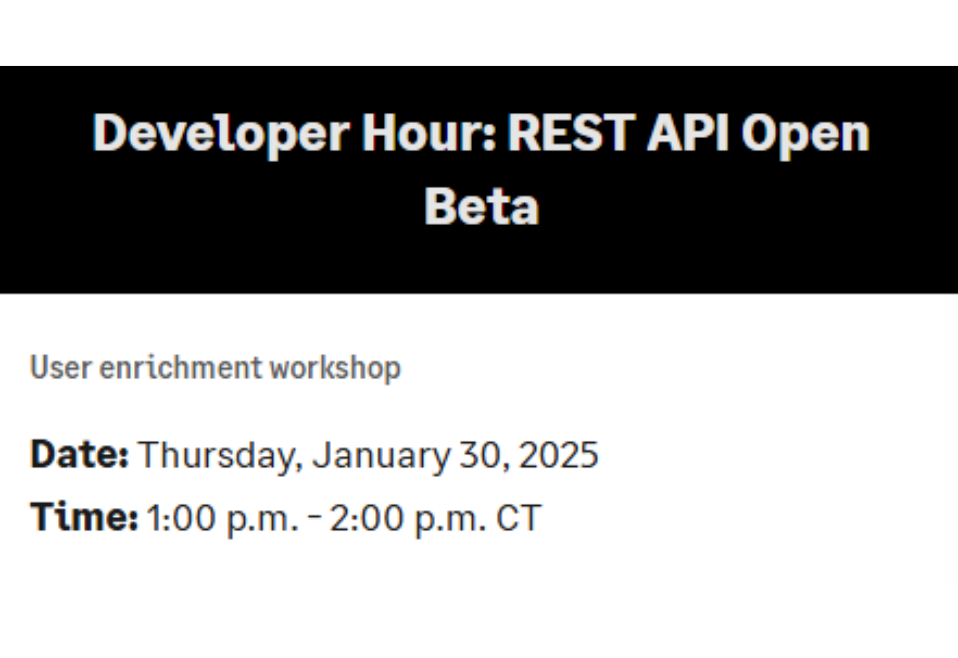 Developer Hour: REST API Open Beta