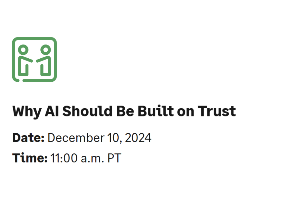 Why AI Should Be Built on Trust