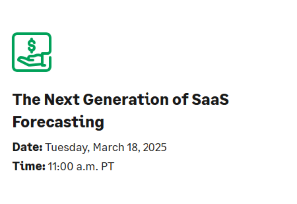 The Next Generation of SaaS Forecasting